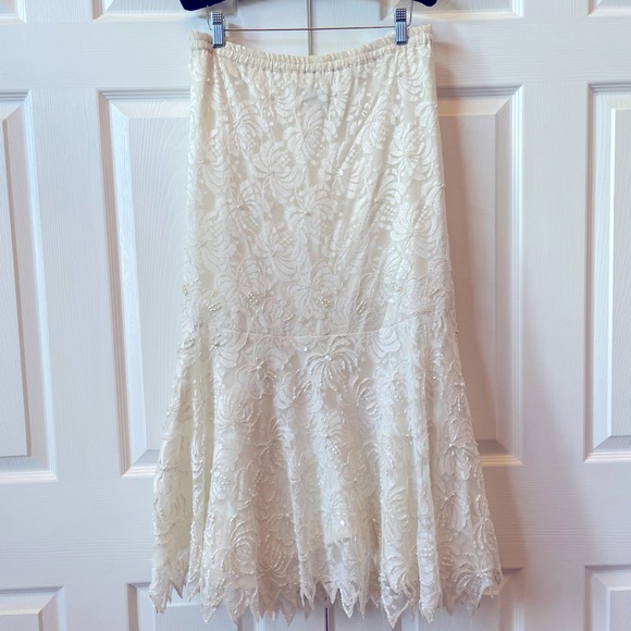 WEDDING DRESS 2 PIECES DROP SHOULDER DROP WAIST BEADED BY CREATIVE CREATIONS XXL - Picture 9 of 15